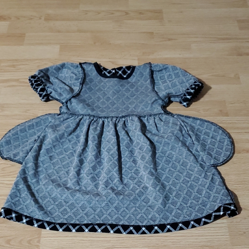 Zara Black and White A-Line Puff Sleeve Dress Size 6 Girls - Picture 11 of 11